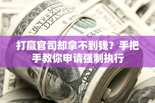 济南打赢官司却拿不到钱？手把手教你申请强制执行