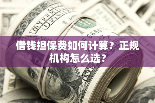 济南借钱担保费如何计算？正规机构怎么选？